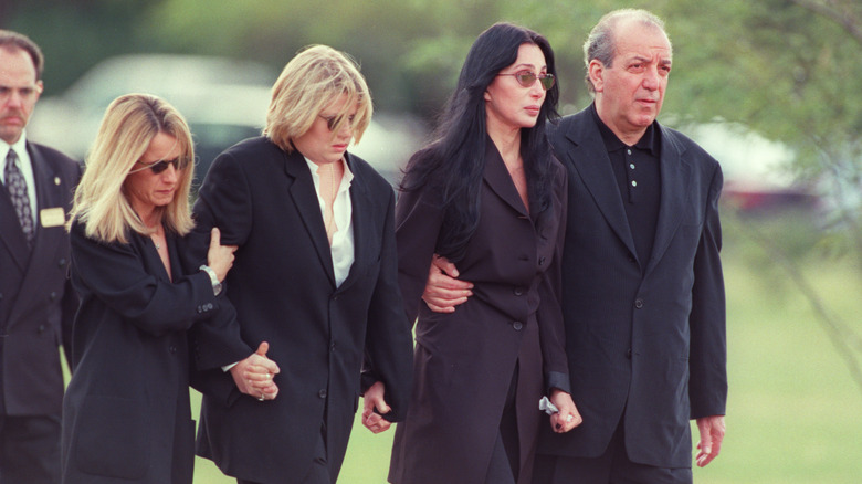 Cher and family attending Sonny Bono's funeral