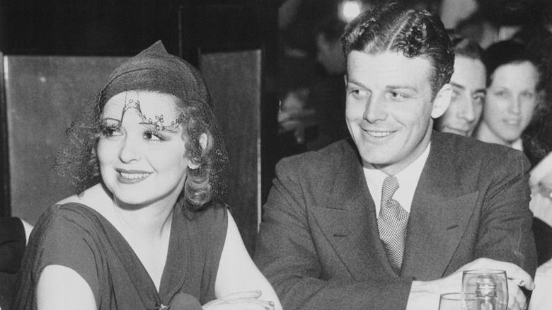 Clara Bow smiling with husband Rex Bell 