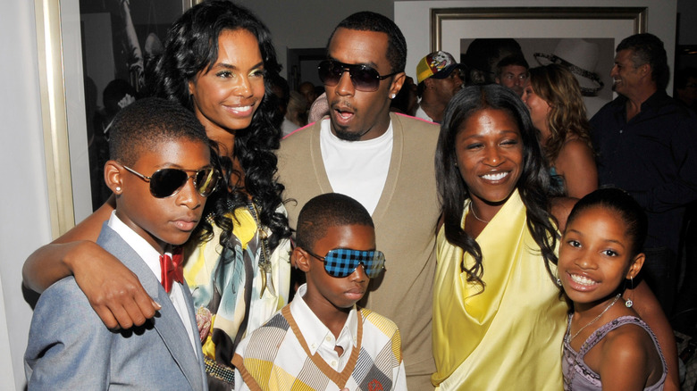 Kim Porter with Diddy and children