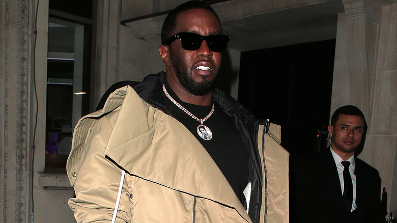 Sean "Diddy" Combs walking outside in London