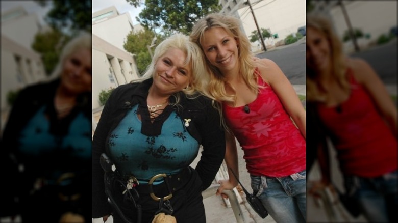 A photograph of Beth and Lyssa Chapman on the street.