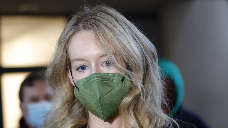 Elizabeth Holmes wearing a mask