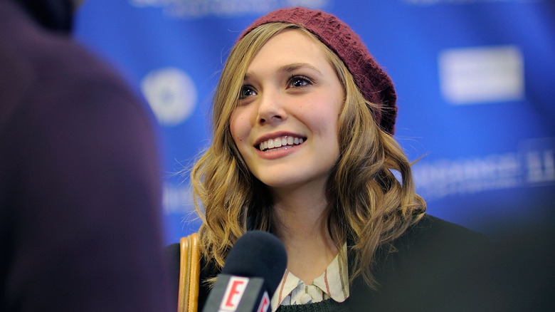 Elizabeth Olsen being interviewed