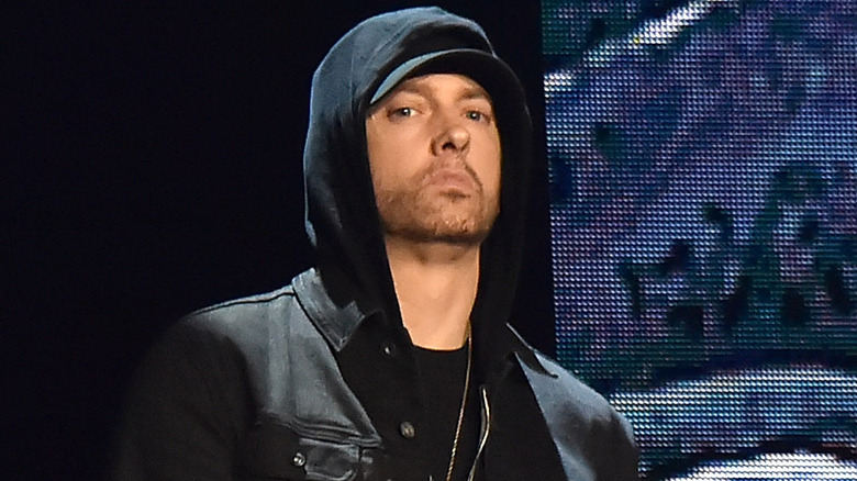 Eminem performing on stage