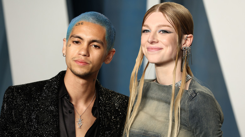 Dominic Fike and Hunter Schafer attend the 2022 Vanity Fair Oscar Party