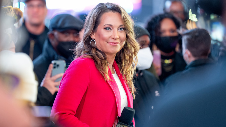 Ginger Zee speaks during the Times Square New Year's Eve Celebration on December 31, 2021