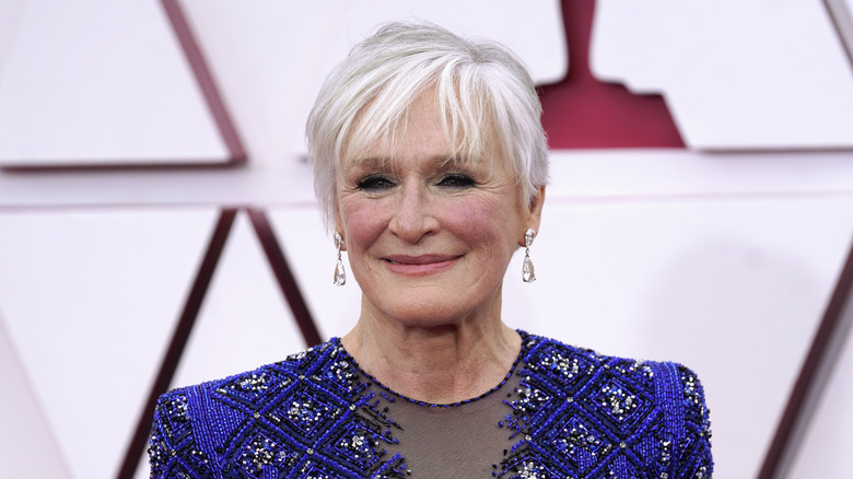 Glenn Close smiling on the Oscars' red carpet