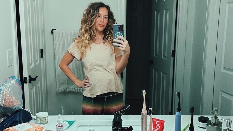 Alexa Vega showing off baby bump