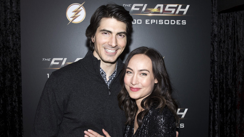 Brandon Routh and Courtney Ford smiling