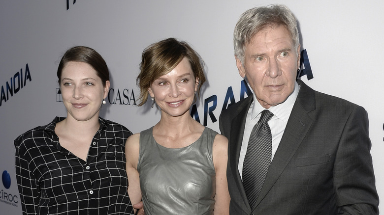 Harrison Ford with his wife and daughter 