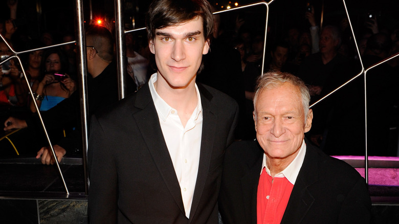 marston hefner with father hugh hefner