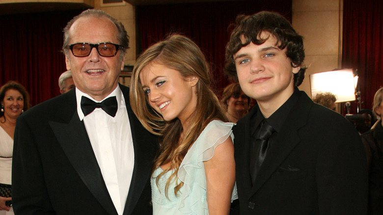 Jack Nicholson with children Lorraine and Ray 