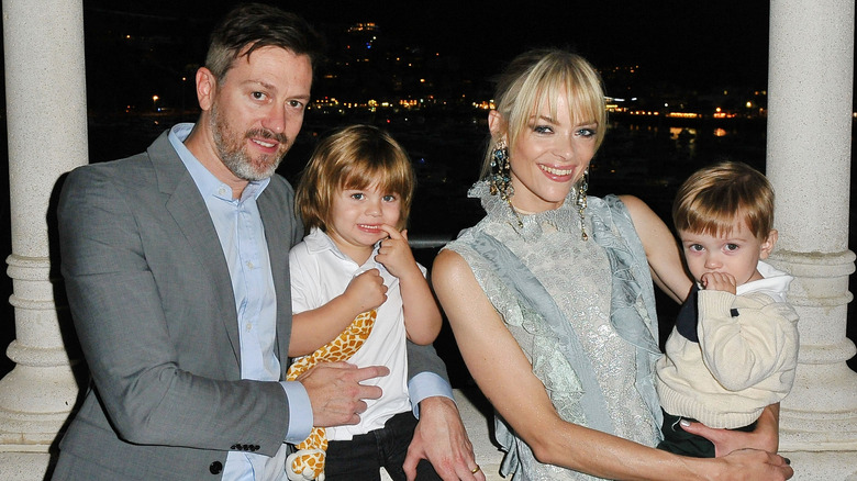 Jaime King and Kyle Newman with sons James and Leo