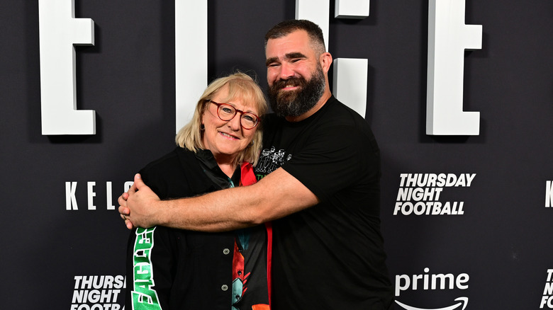 Jason Kelce hugging Donna Kelce