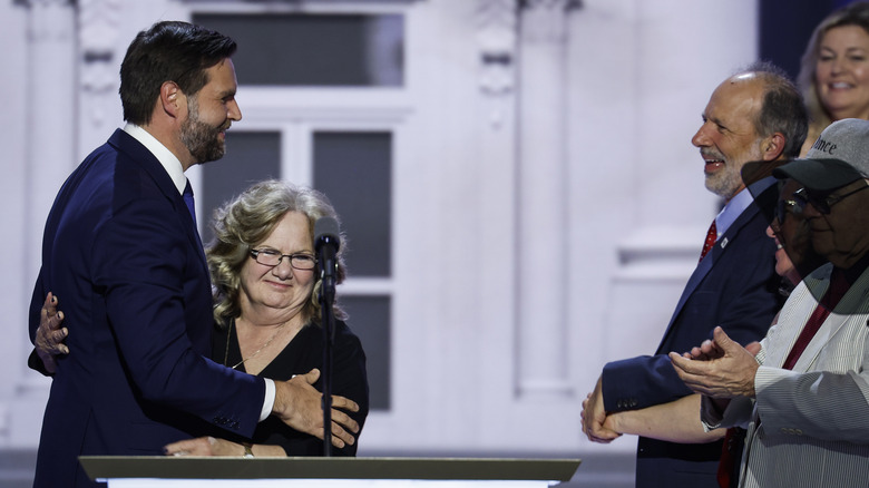 Beverly Aikins and JD Vance hugging