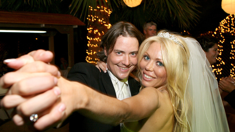 Jeremy London with Melissa Cunningham on wedding day