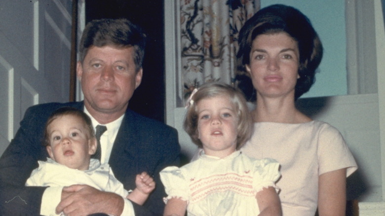 John F. Kennedy, Jackie Kennedy, John F. Kennedy Jr., and Caroline Kennedy