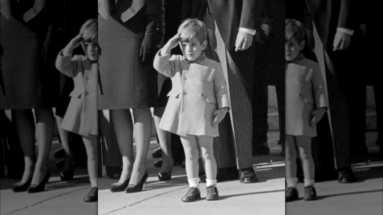 John F. Kennedy Jr. saluting his father's casket