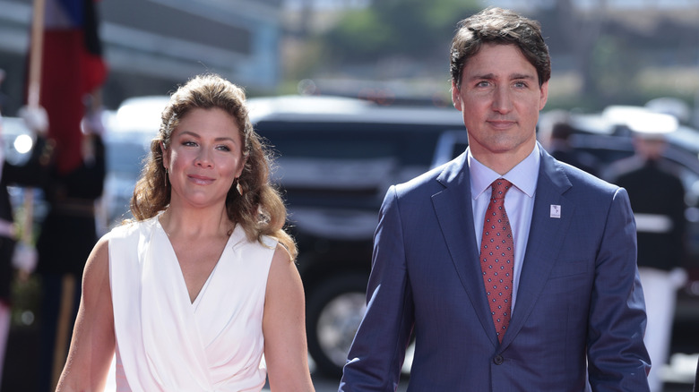 Justin Trudeau and Sophie Grégoire Trudeau walk hand in hand