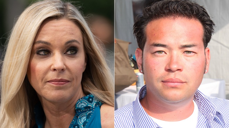 A split image of Kate and Jon Gosselin