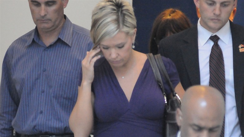 Kate Gosselin leaving court with bodyguards and lawyers