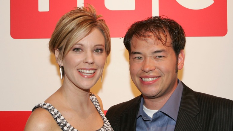 Kate and Jon Gosselin, under the TLC logo