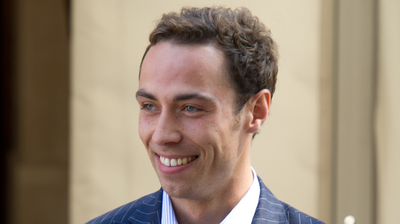 Close-up of young James Middleton smiling