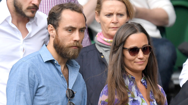 James Middleton with Pippa Middleton at Wimbledon