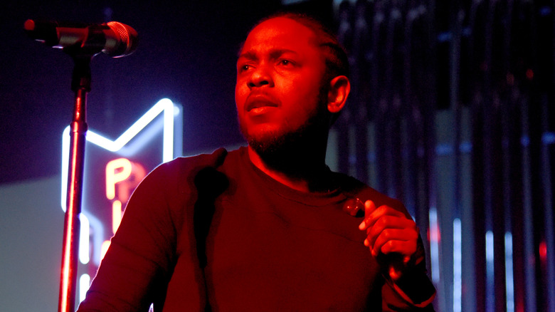 Kendrick Lamar at Fox Theater with red light on his face