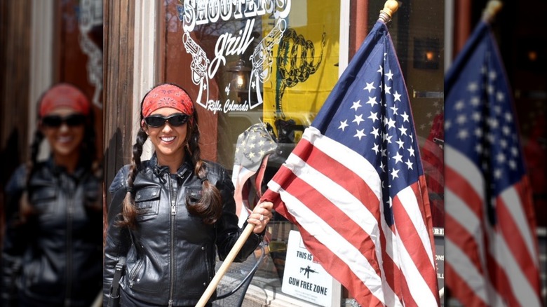 Lauren Boebert outside of her restaurant