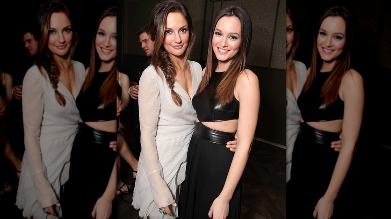 Minka Kelly in white and Leighton Meester in black at The Roommate premier