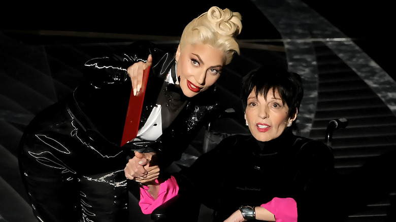 Lady Gaga and Liza Minnelli on stage