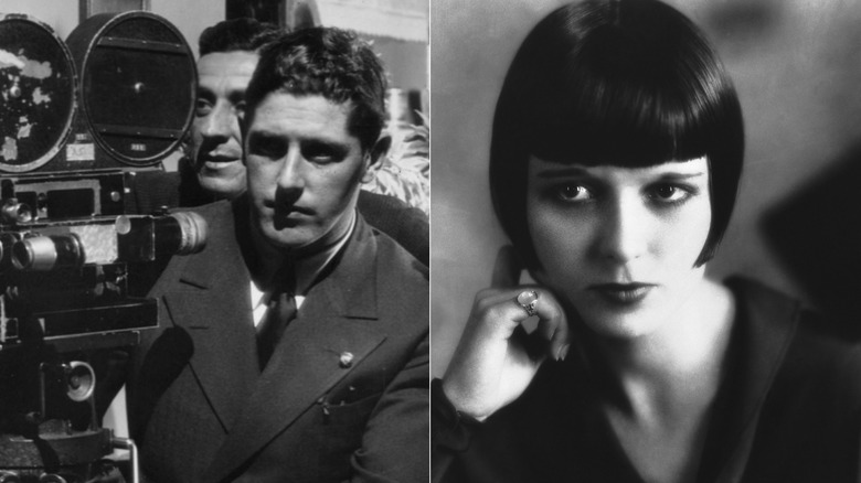 Split image of Eddie Sutherland & Louise Brooks