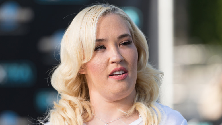 Mama June talking at an event