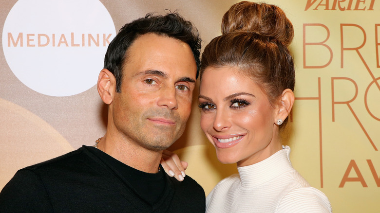 Maria Menounos (R) and Keven Undergaro pose backstage at the Variety Breakthrough of the Year Awards during the 2014 International CES at The Las Vegas Hotel & Casino in Las Vegas, Nevada (2014)