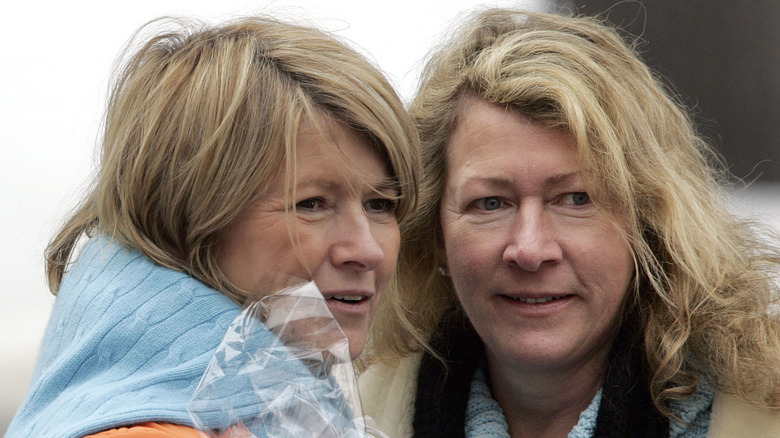 Martha Stewart and her sister Laura Plimpton on a walk in Katonah, New York