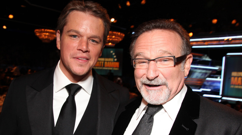 Matt Damon and Robin Williams smiling