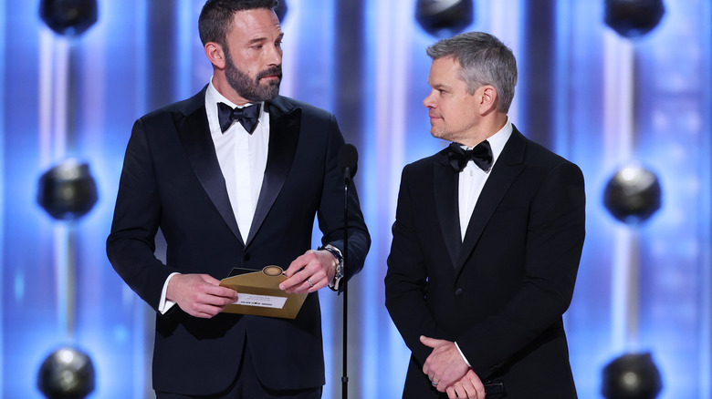 Matt Damon and Ben Affleck presenting