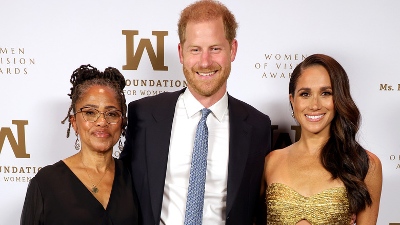 Doria Ragland, Prince Harry, and Meghan Markle