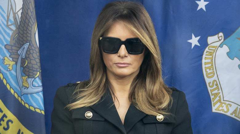 Melania Trump closeup wearing sunglasses