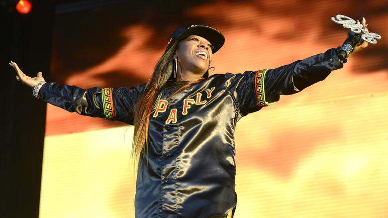 Missy Elliott performing onstage 