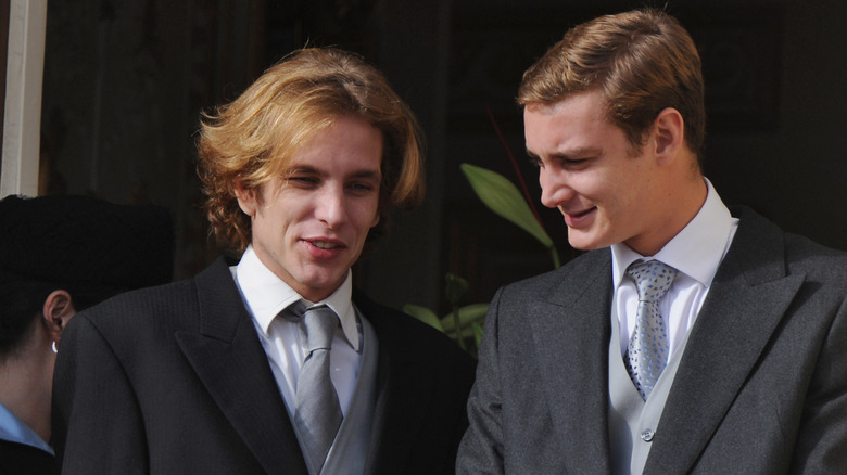 Andrea and Pierre Casiraghi talking