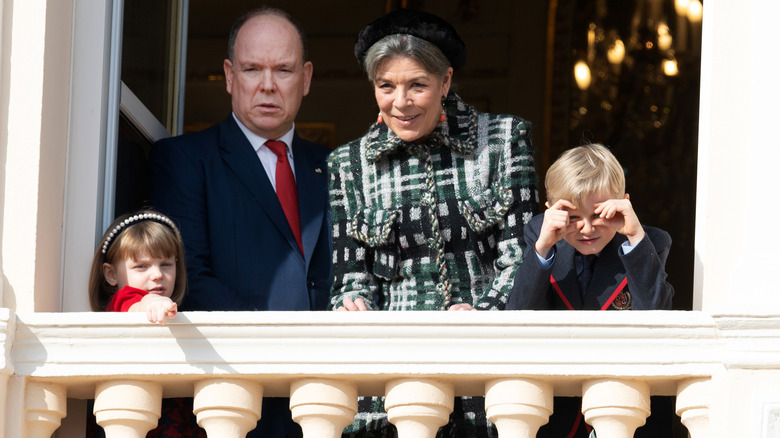 Prince Albert, his kids, Princess Caroline, all smiling