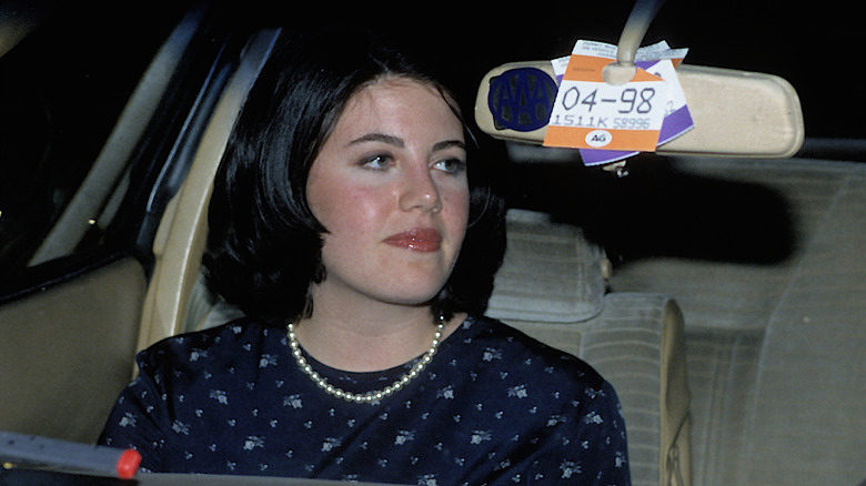 Young Monica Lewinsky in a car 