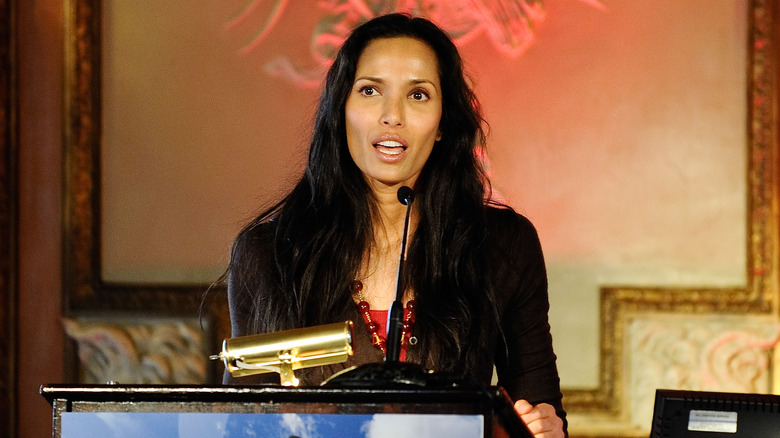 Padma Lakshmi speaking at event