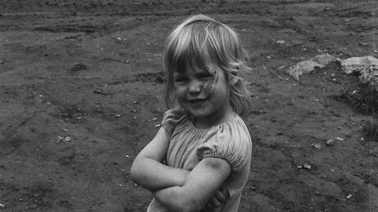 Young Patricia Arquette posing at Skymont in Shenandoah, Virgina