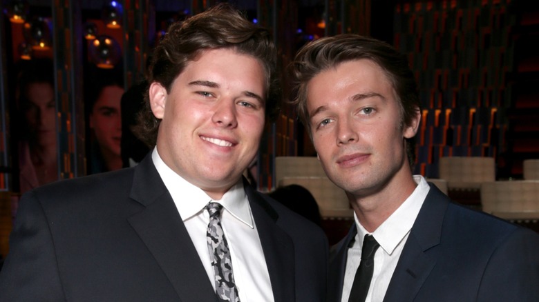 Christopher Schwarzenegger posing with Patrick Schwarzenegger