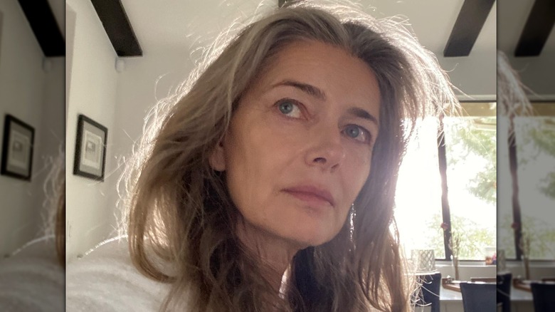 Paulina Porizkova looking sad