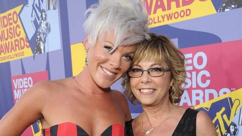 Pink with her mom