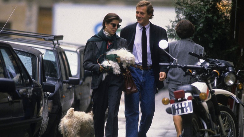 Stefano Casiraghi and Princess Caroline walking